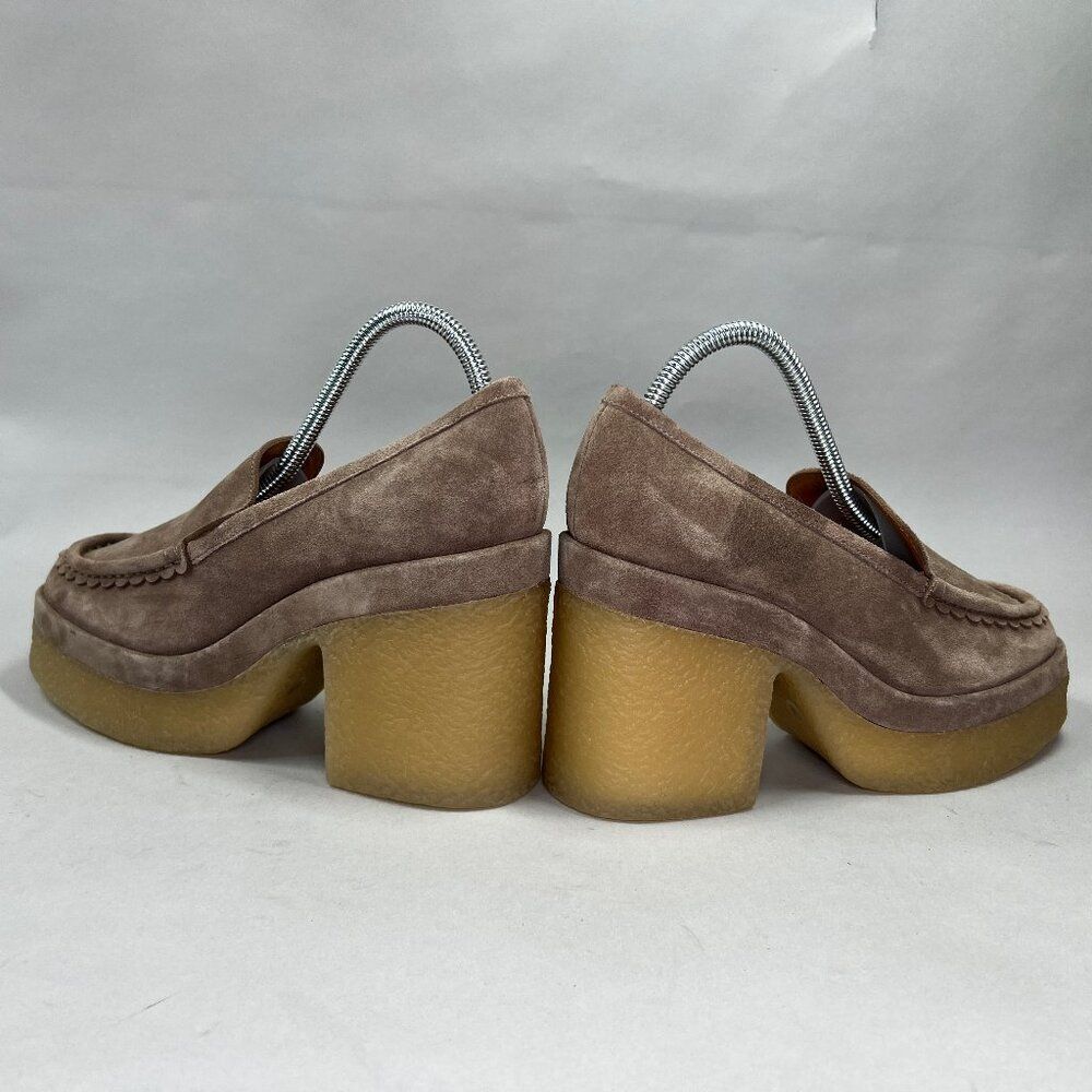 Marc Fisher Lina Platform Heels Women's Size 8.5 Beige Suede Leather Loafers - Picture 6 of 14